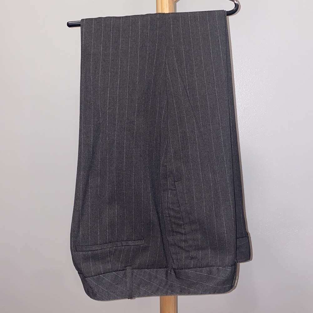 Women’s Worthington Dress Dark Gray Pin Striped Pants 16 petite